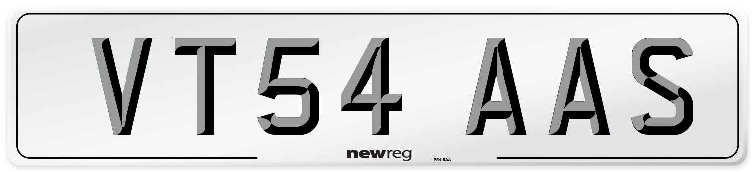 VT54 AAS Number Plate from New Reg